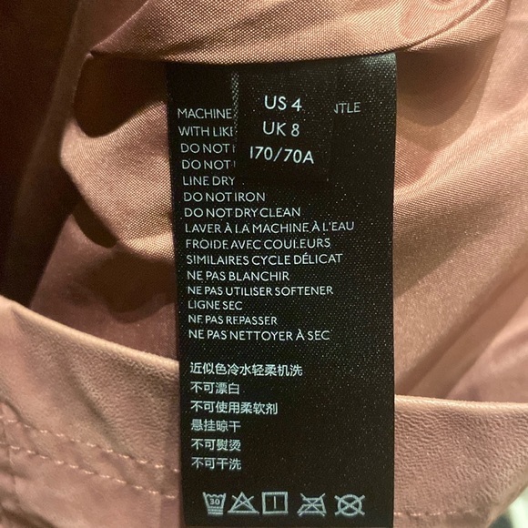 2 for $35 FREE PEOPLE Skirt Women’s Size 4 PRESSED FLOWERS ROSE PINK VEGAN SUEDE - Picture 11 of 15